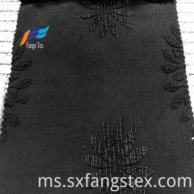 100% Polyester Fukuro Jacquard Formal Black Abaya Fabric 1